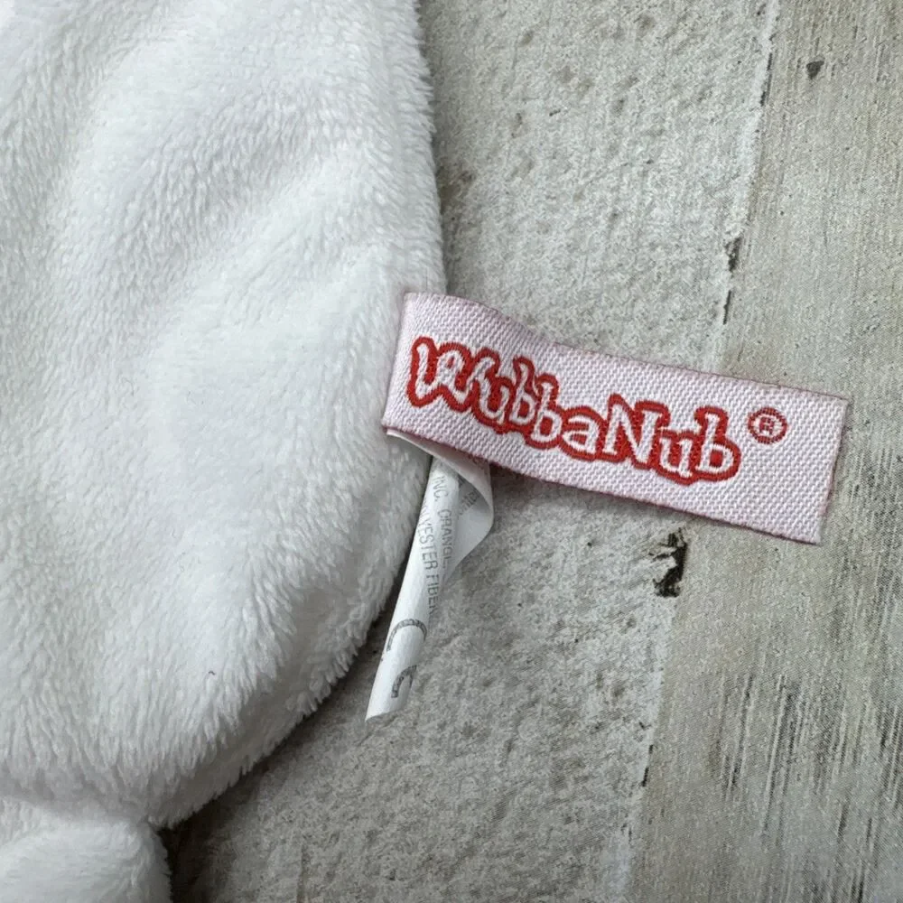 WubbaNub Lamb Secuity Lovey Blankey Rattle Plush White 14 x 8 Satin Ears